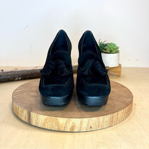 *Stuart Weitzman | Black Suede Loafer Pumps Size 8M - Picture 8 of 16